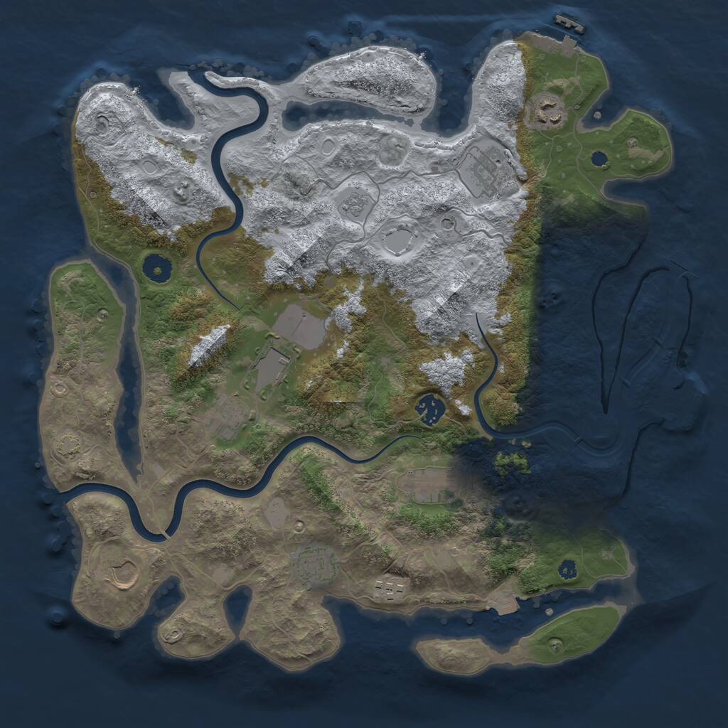 Rust Map: Procedural Map, Size: 3800, Seed: 440330815, 15 Monuments