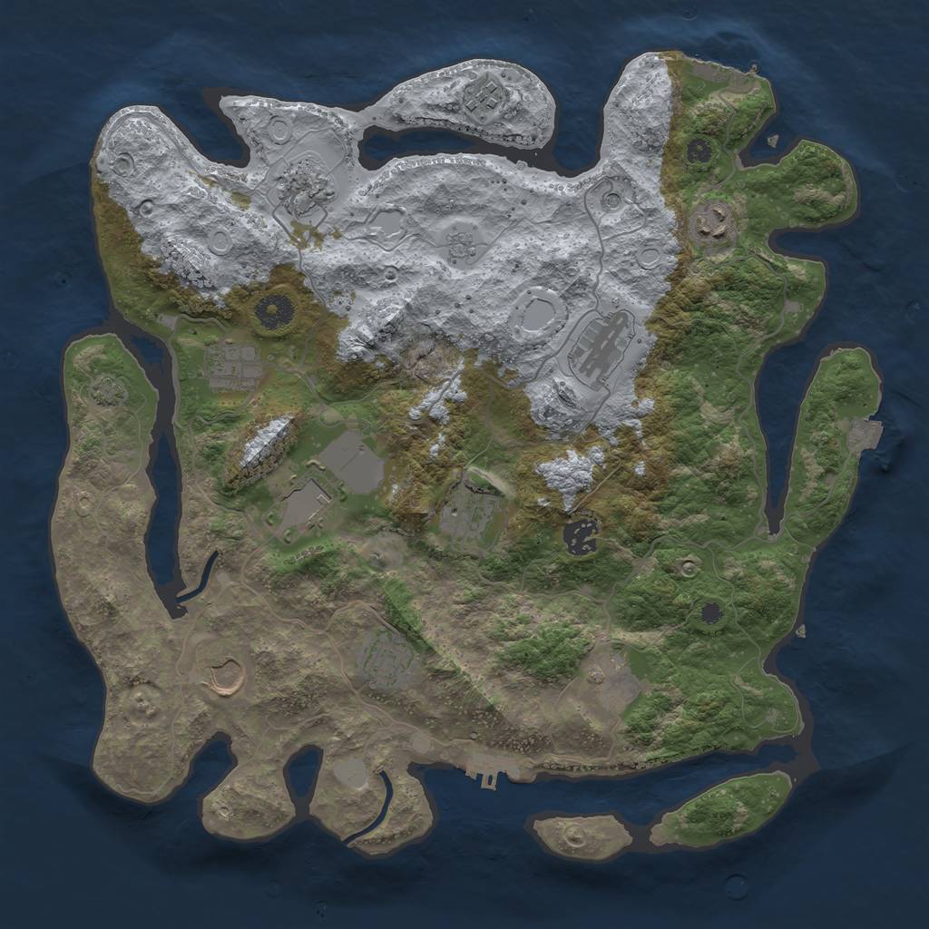 Rust Map: Procedural Map, Size: 3800, Seed: 440330815, 19 Monuments