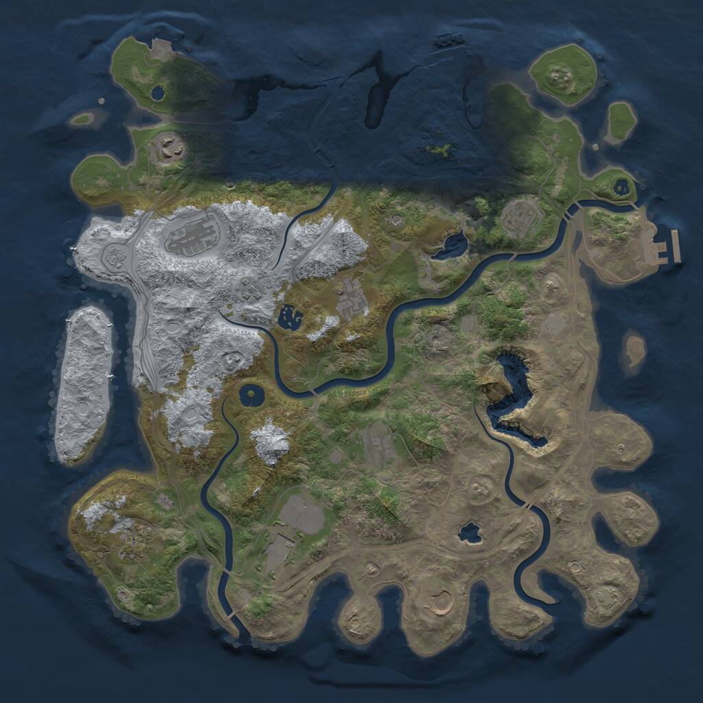 Rust Map: Procedural Map, Size: 4250, Seed: 1193310235, 16 Monuments