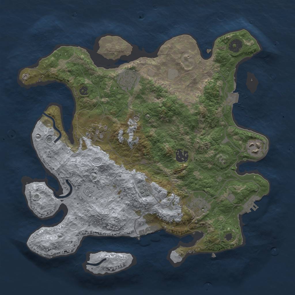 Rust Map: Procedural Map, Size: 3300, Seed: 975, 13 Monuments