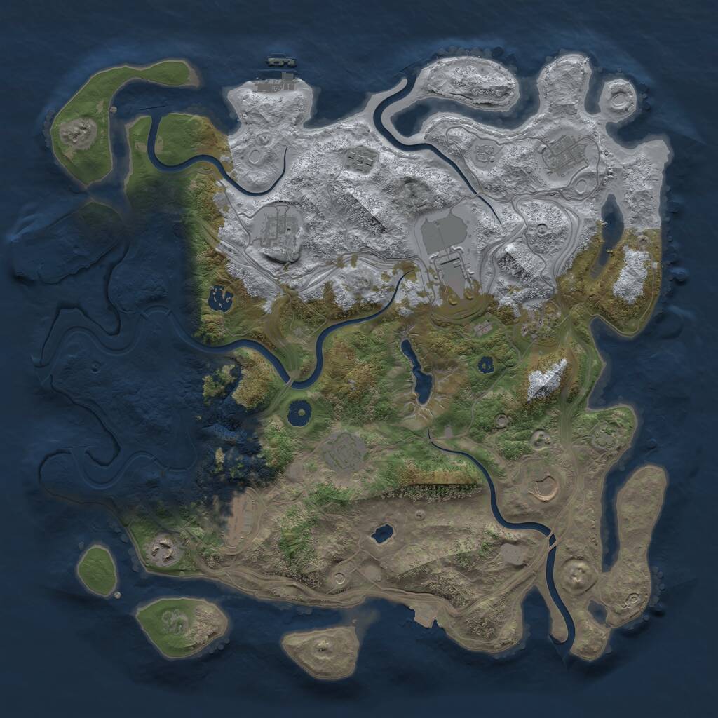 Rust Map: Procedural Map, Size: 4250, Seed: 2603, 16 Monuments