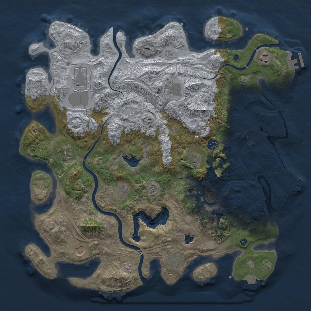 Rust Map: Procedural Map, Size: 4250, Seed: 1716, 16 Monuments