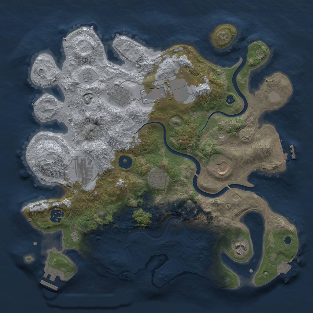 Rust Map: Procedural Map, Size: 3500, Seed: 2131231313, 14 Monuments