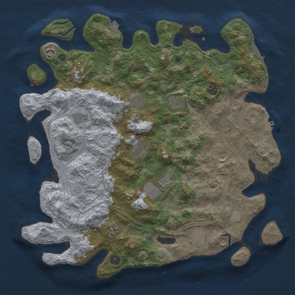 Rust Map: Procedural Map, Size: 4400, Seed: 150220241, 19 Monuments