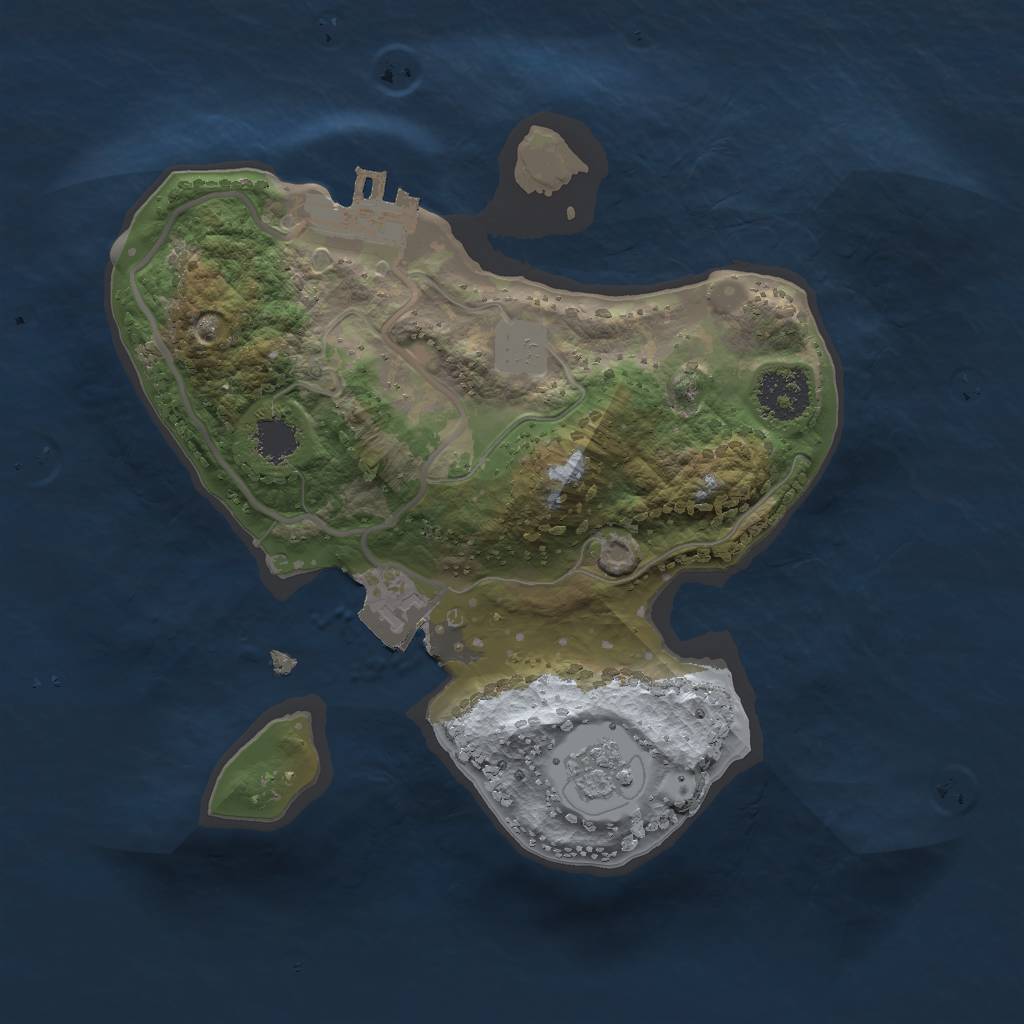 Rust Map: Procedural Map, Size: 2000, Seed: 565138182, 5 Monuments