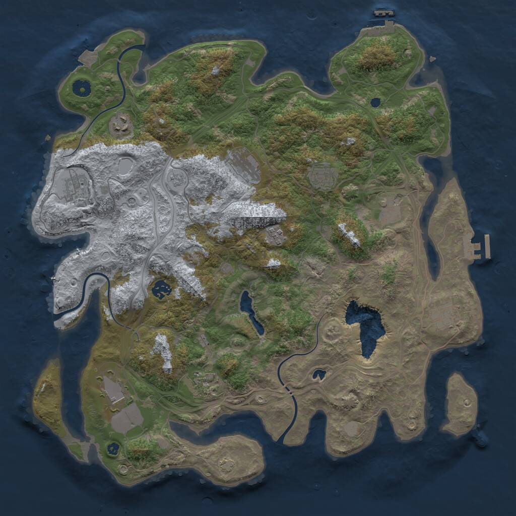 Rust Map: Procedural Map, Size: 4250, Seed: 12017, 16 Monuments