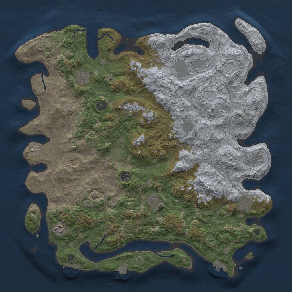 Rust Map: Procedural Map, Size: 4500, Seed: 10445575, 19 Monuments