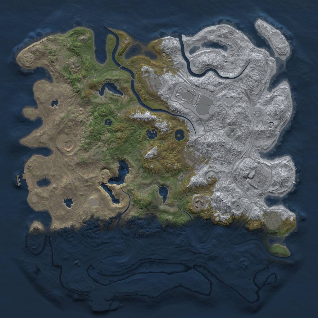 Rust Map: Procedural Map, Size: 4500, Seed: 10445575, 15 Monuments