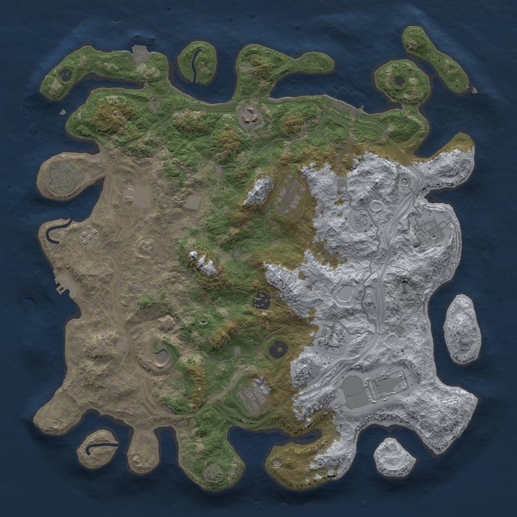 Rust Map: Procedural Map, Size: 4250, Seed: 510043262, 19 Monuments