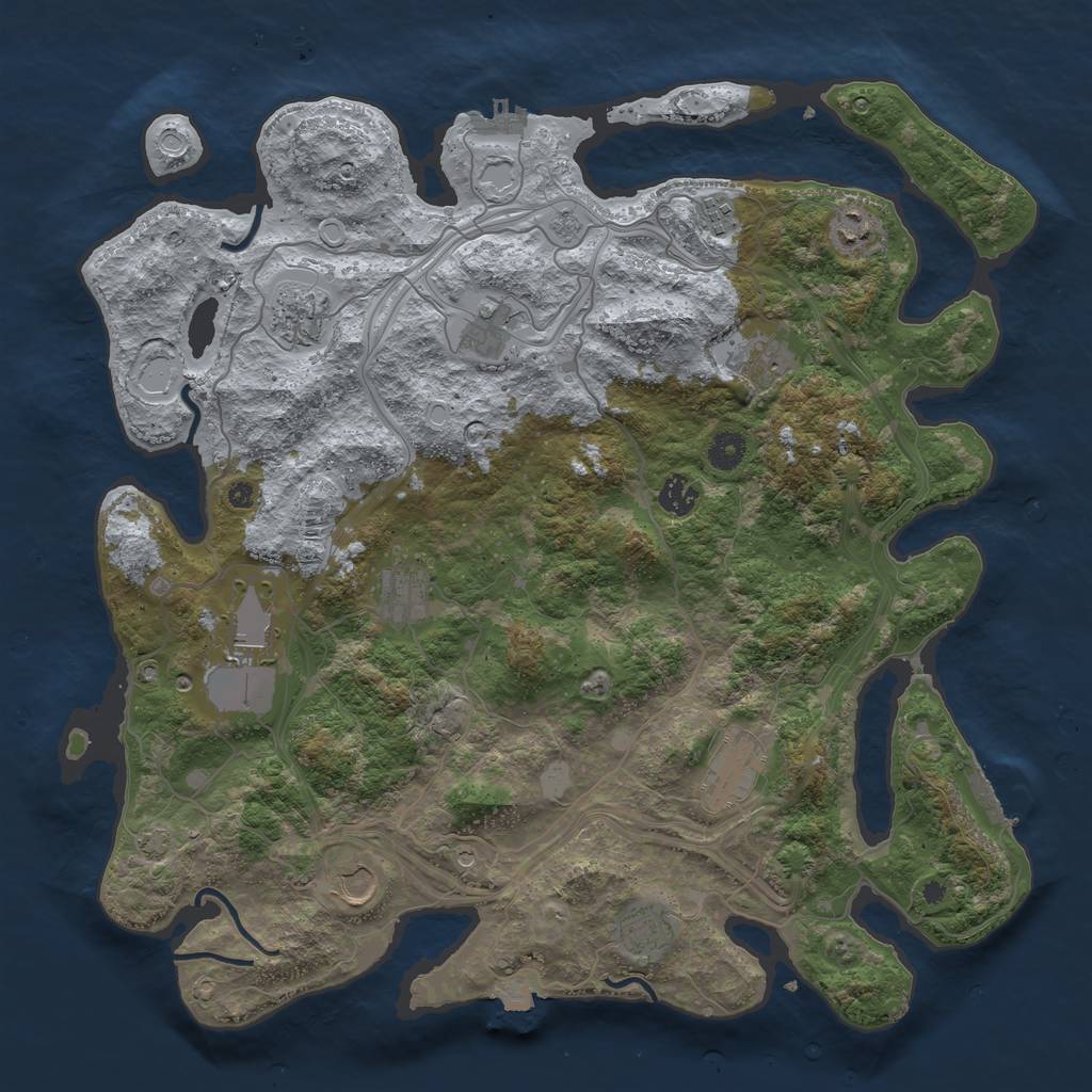 Rust Map: Procedural Map, Size: 4250, Seed: 502311977, 19 Monuments