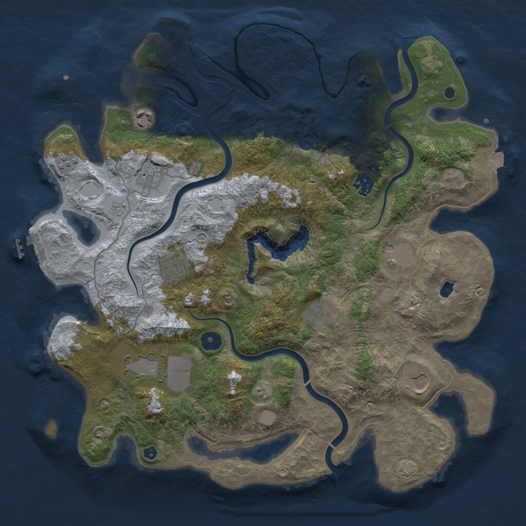 Rust Map: Procedural Map, Size: 4000, Seed: 1749404902, 15 Monuments