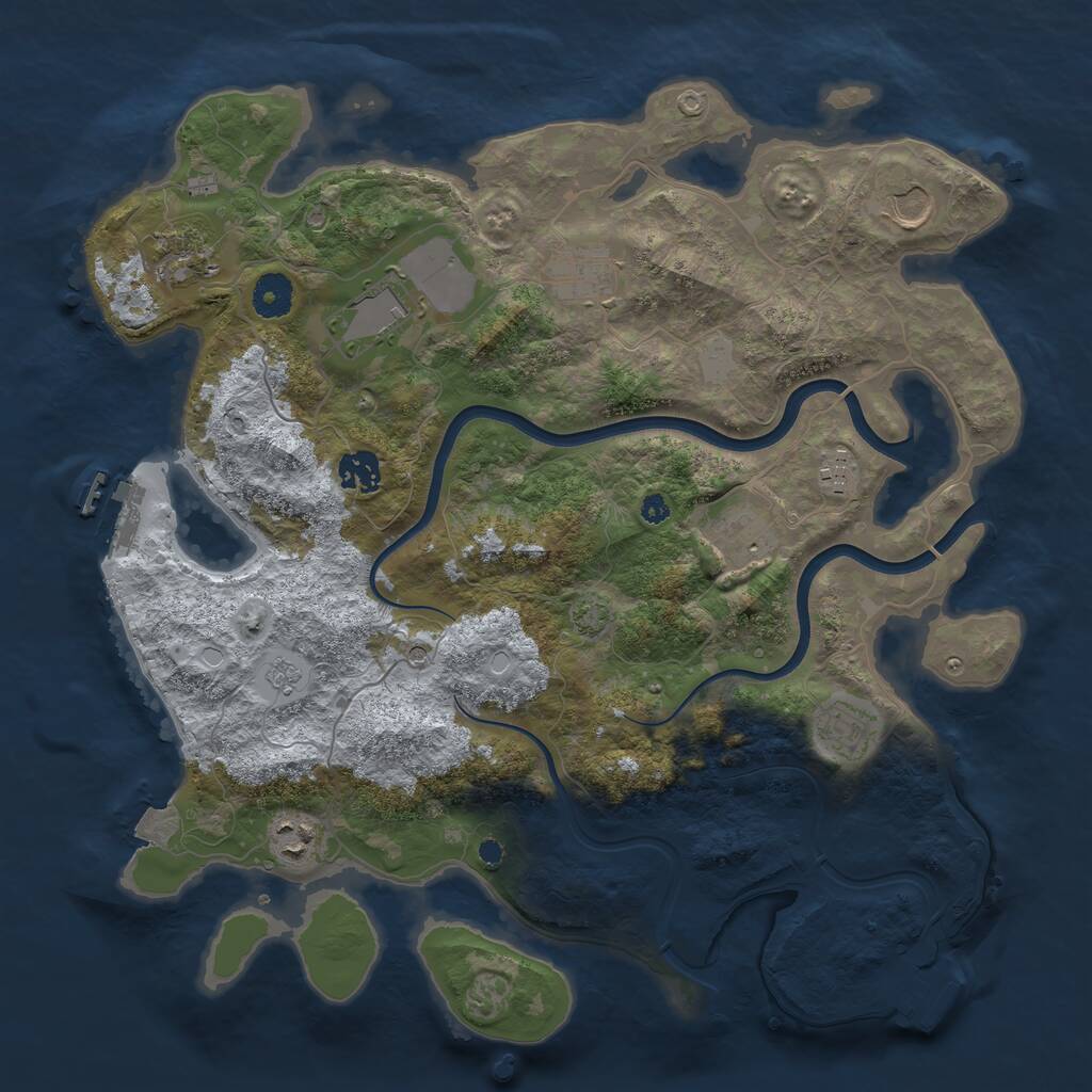 Rust Map: Procedural Map, Size: 3800, Seed: 60726896, 15 Monuments