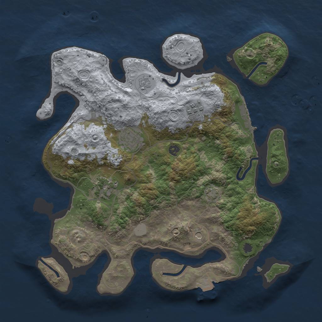 Rust Map: Procedural Map, Size: 3000, Seed: 247759467, 10 Monuments