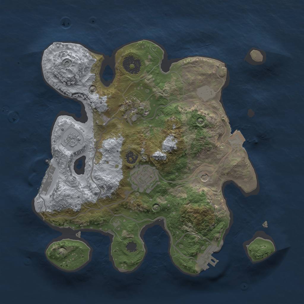 Rust Map: Procedural Map, Size: 2500, Seed: 1788932416, 9 Monuments