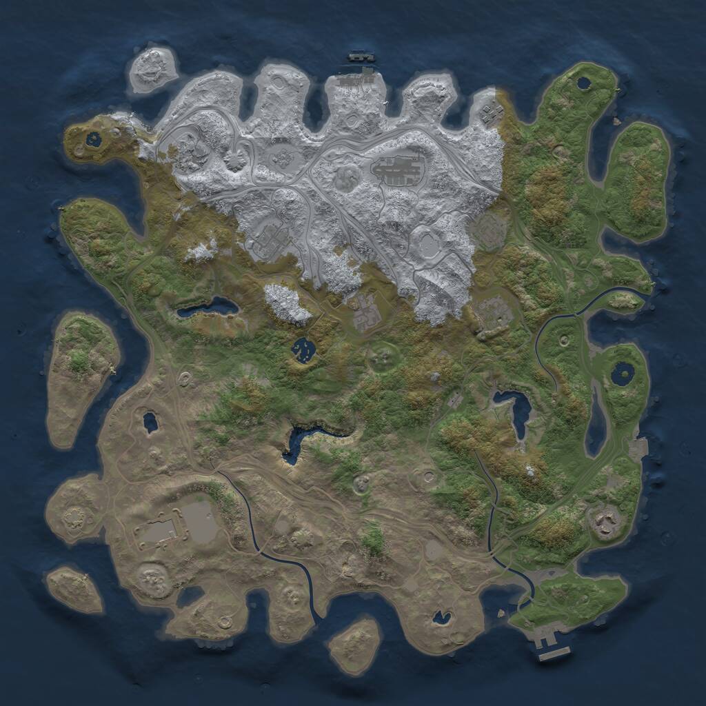 Rust Map: Procedural Map, Size: 4500, Seed: 798812417, 16 Monuments