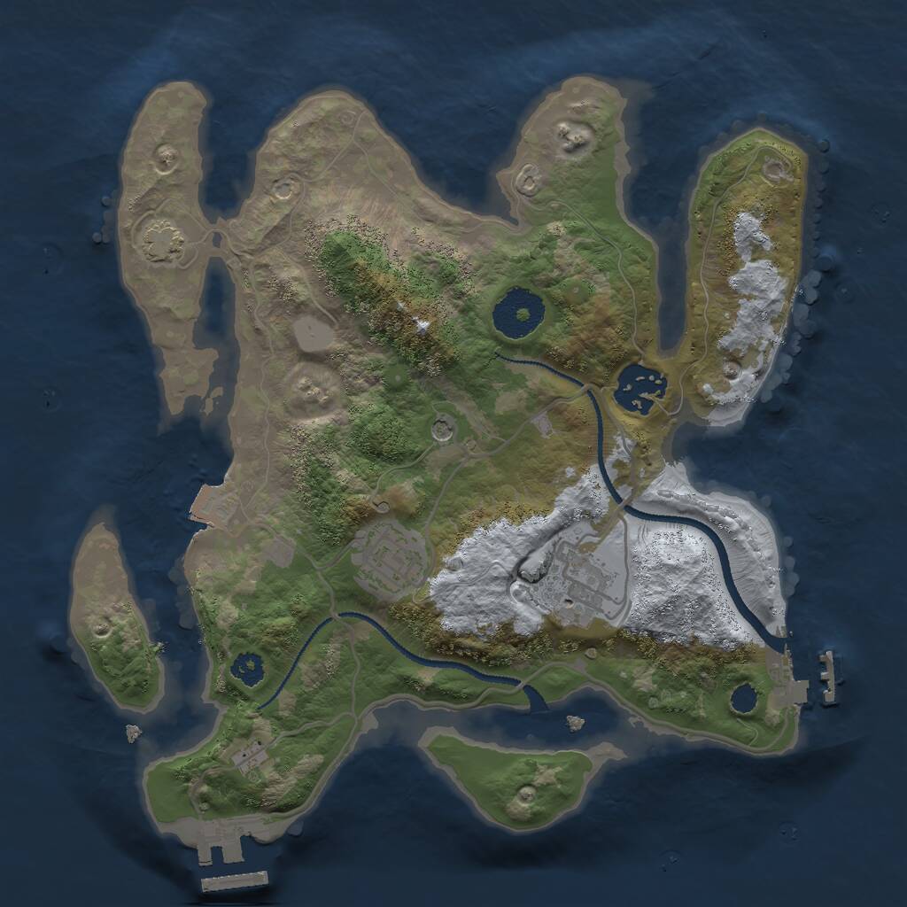 Rust Map: Procedural Map, Size: 2750, Seed: 856672188, 8 Monuments