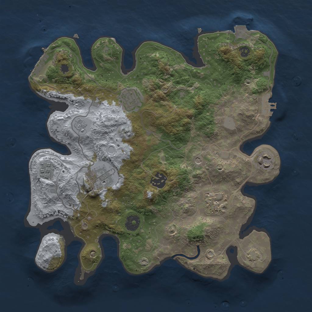 Rust Map: Procedural Map, Size: 3000, Seed: 89435, 14 Monuments