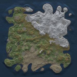 Thumbnail Rust Map: Procedural Map, Size: 4300, Seed: 20241961, 19 Monuments