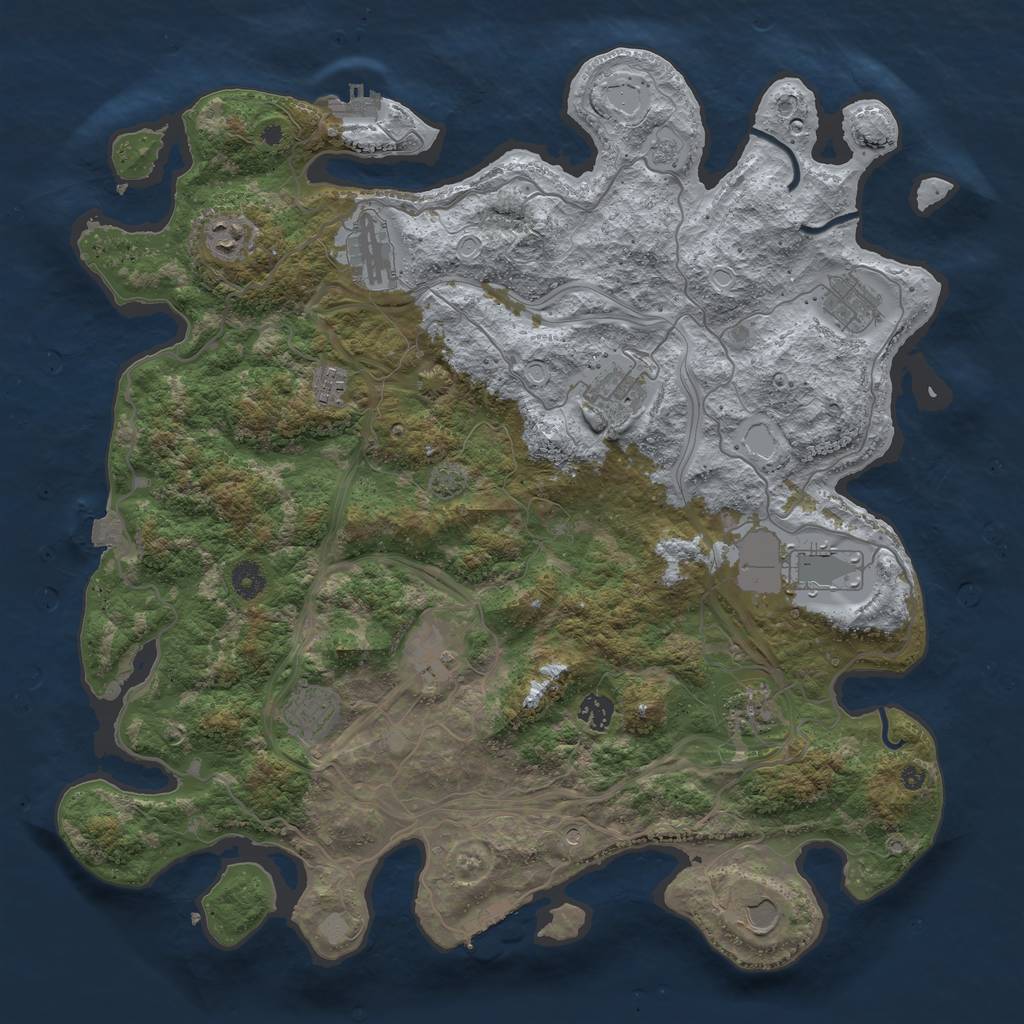 Rust Map: Procedural Map, Size: 4300, Seed: 20241961, 19 Monuments