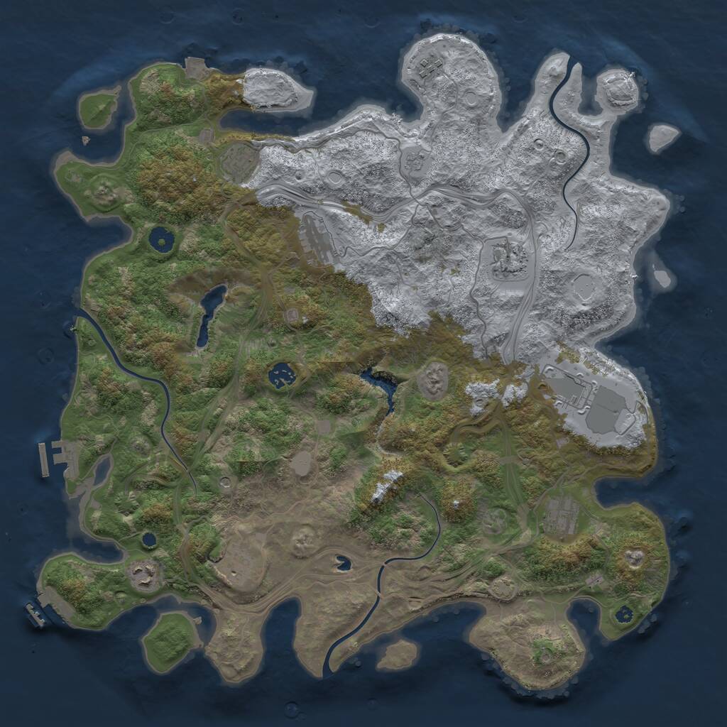 Rust Map: Procedural Map, Size: 4300, Seed: 20241961, 15 Monuments