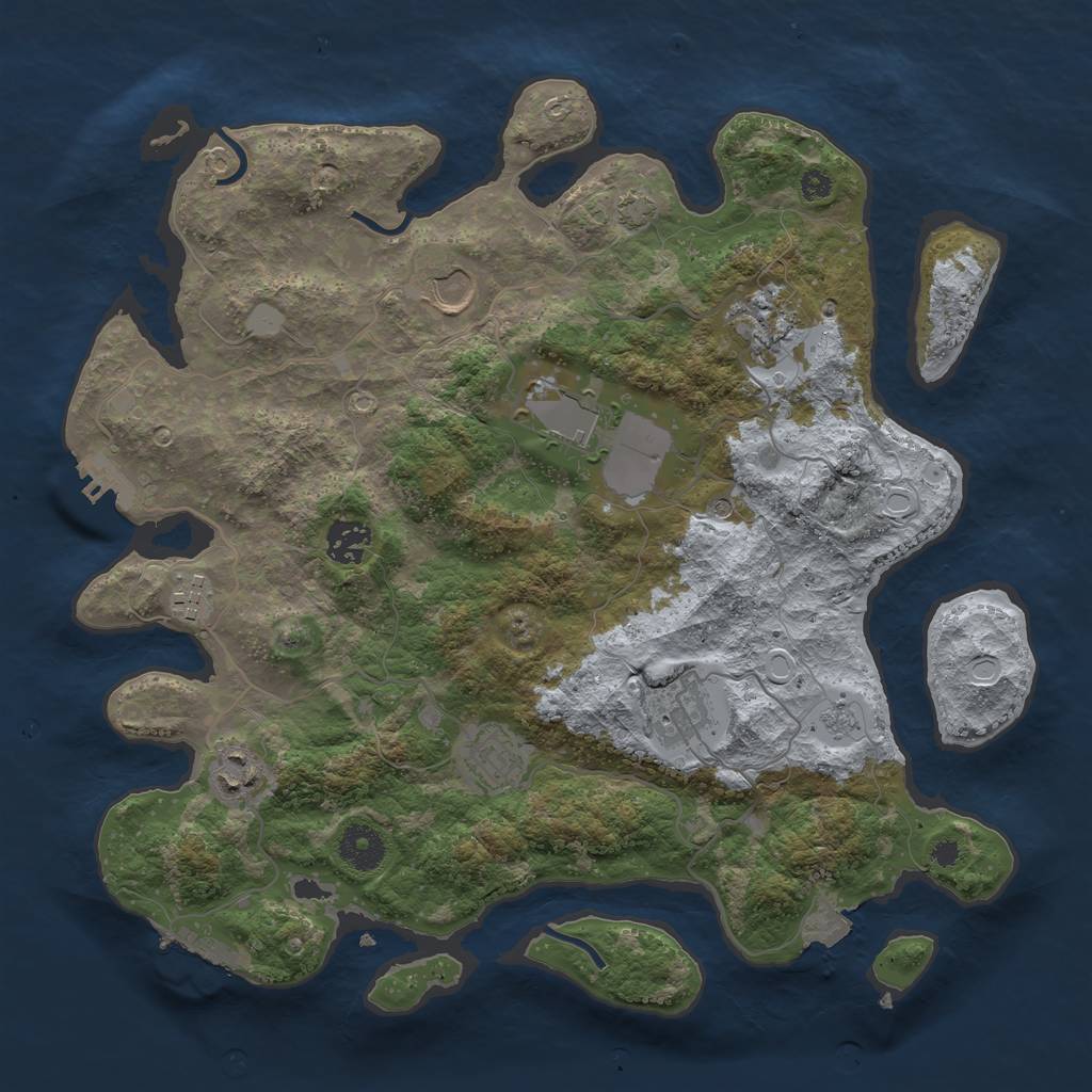 Rust Map: Procedural Map, Size: 3600, Seed: 12352, 16 Monuments