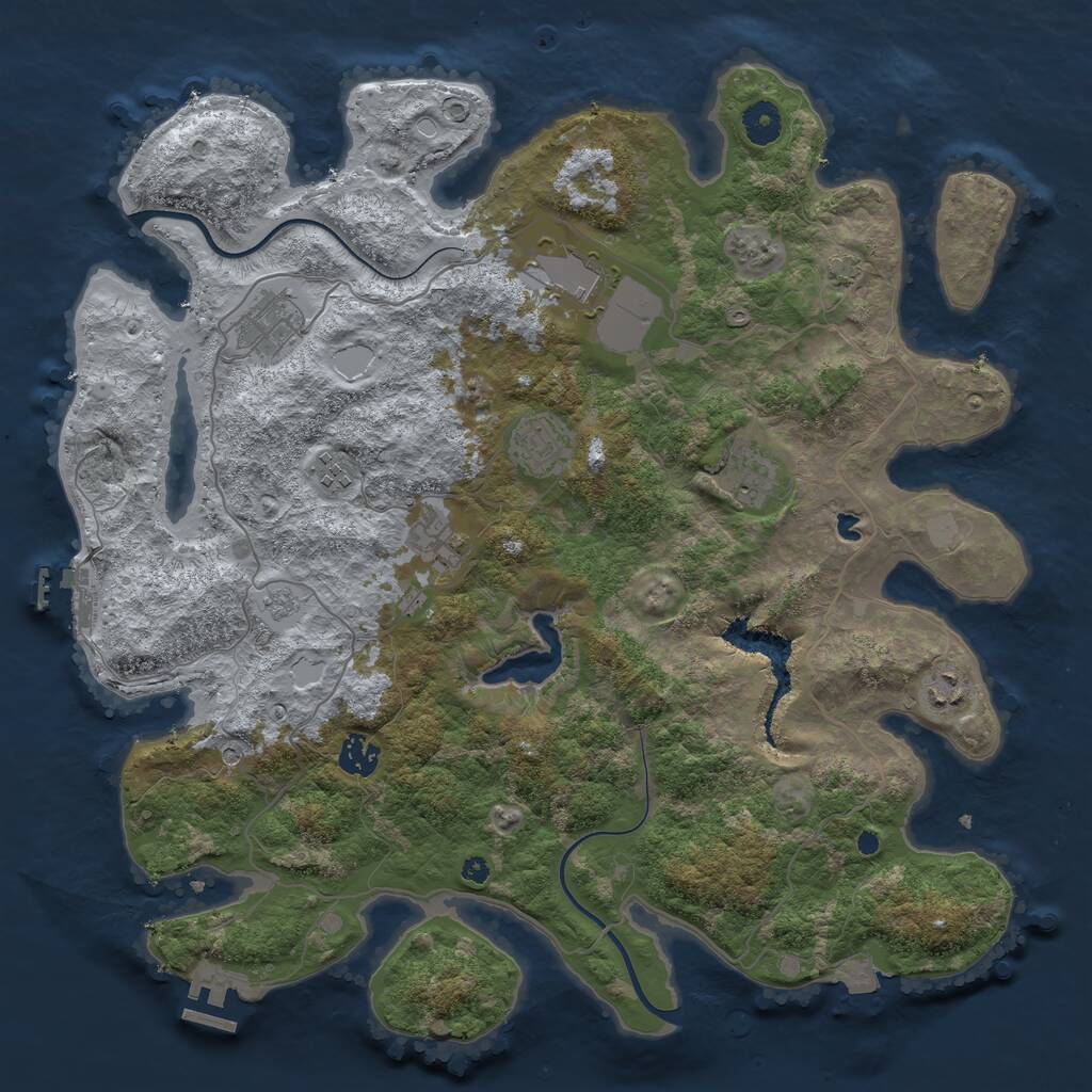 Rust Map: Procedural Map, Size: 4000, Seed: 1622024, 14 Monuments