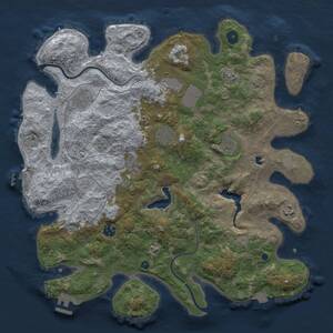 Thumbnail Rust Map: Procedural Map, Size: 4000, Seed: 1622024, 14 Monuments