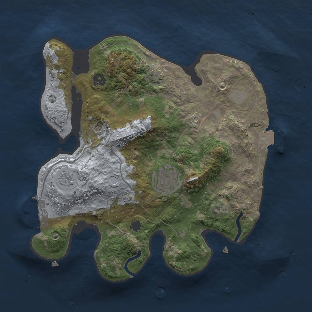 Rust Map: Procedural Map, Size: 2500, Seed: 509495254, 8 Monuments