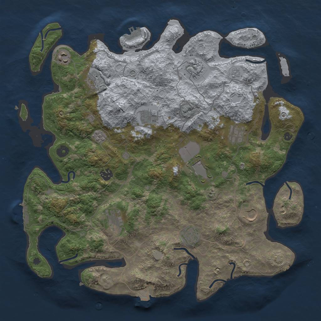 Rust Map: Procedural Map, Size: 4000, Seed: 1392372242, 19 Monuments