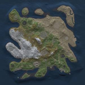 Thumbnail Rust Map: Procedural Map, Size: 3000, Seed: 1393177406, 15 Monuments