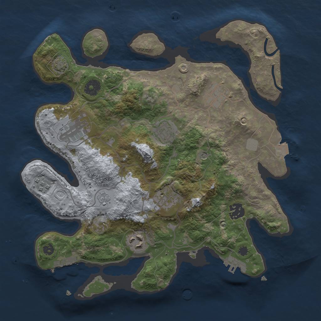 Rust Map: Procedural Map, Size: 3000, Seed: 1393177406, 15 Monuments