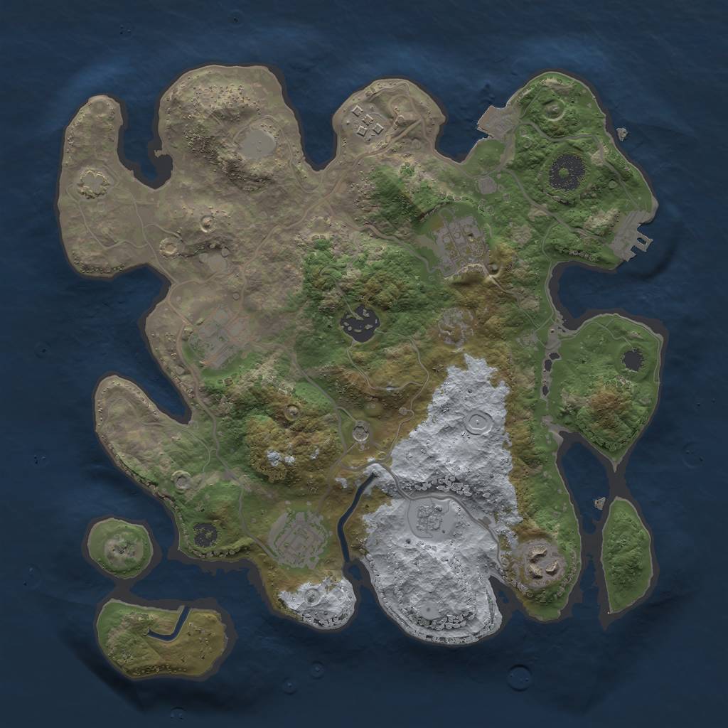 Rust Map: Procedural Map, Size: 3000, Seed: 165019582, 13 Monuments