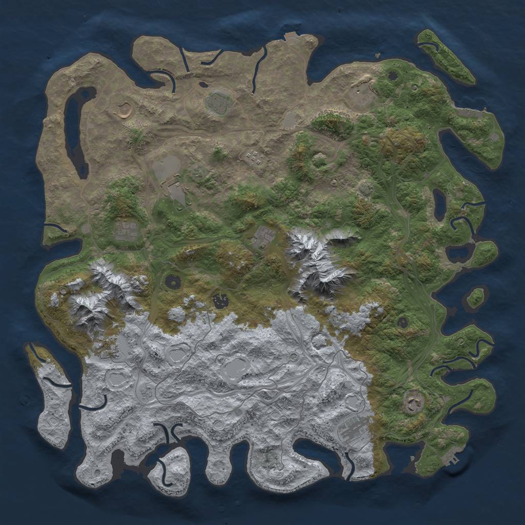 Rust Map: Procedural Map, Size: 5000, Seed: 1246, 19 Monuments