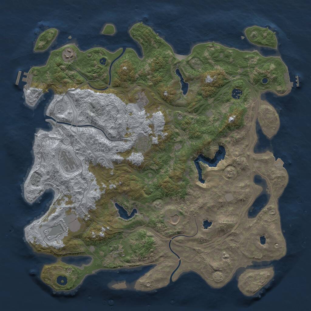 Rust Map: Procedural Map, Size: 4500, Seed: 999966565, 15 Monuments