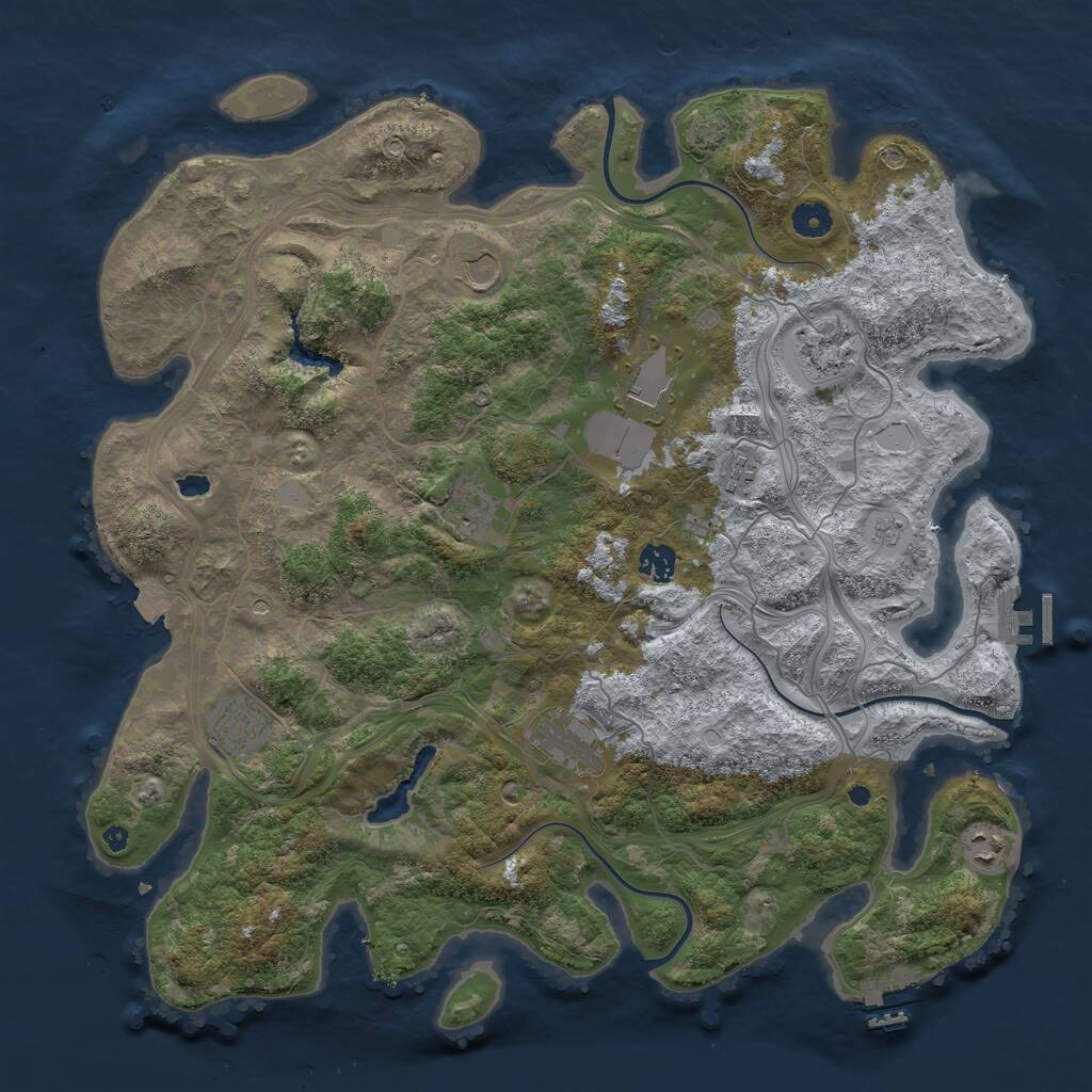 Rust Map: Procedural Map, Size: 4300, Seed: 412024, 15 Monuments