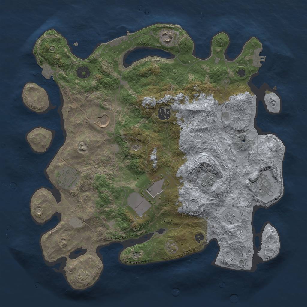 Rust Map: Procedural Map, Size: 3500, Seed: 116022023, 15 Monuments