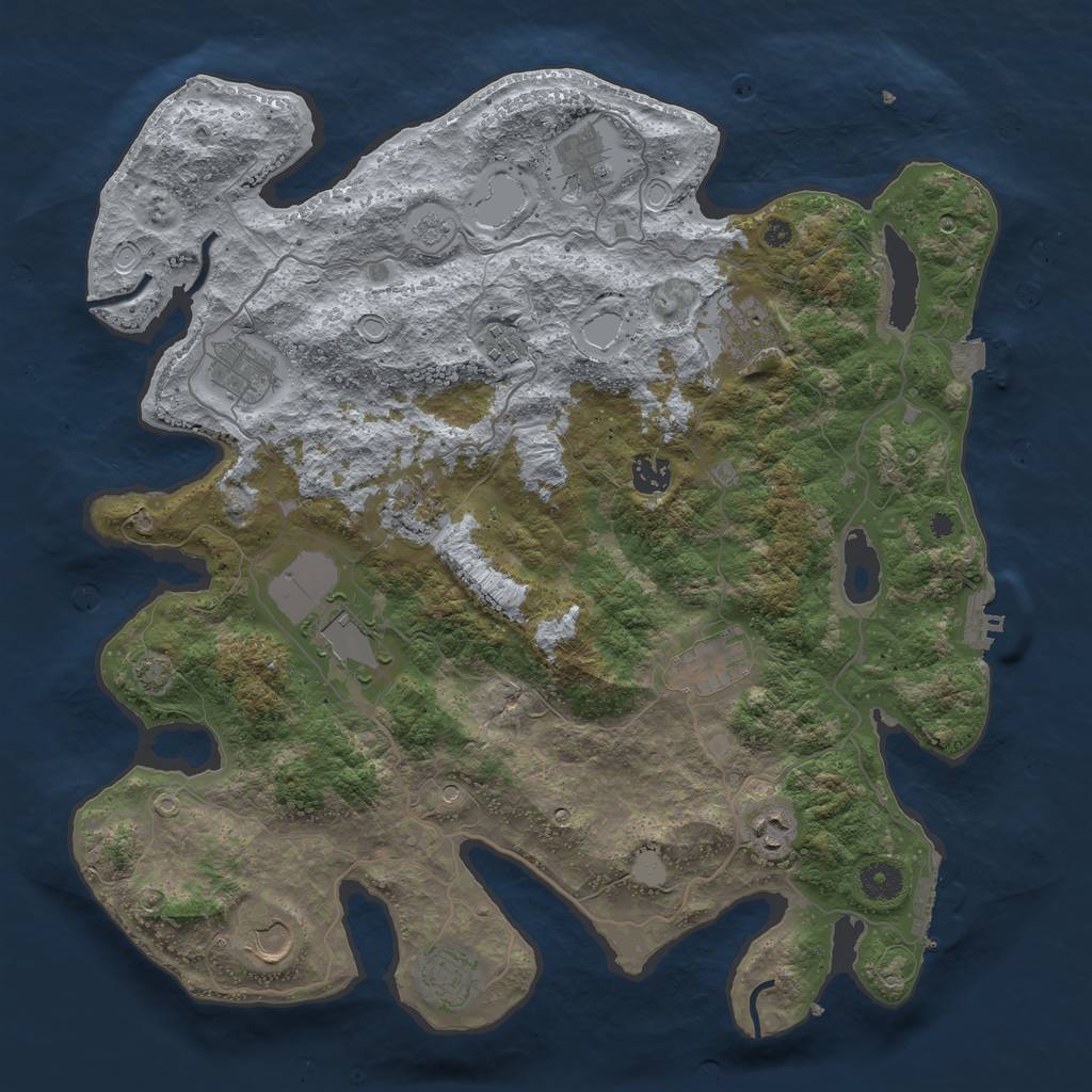 Rust Map: Procedural Map, Size: 4000, Seed: 1008282808, 19 Monuments