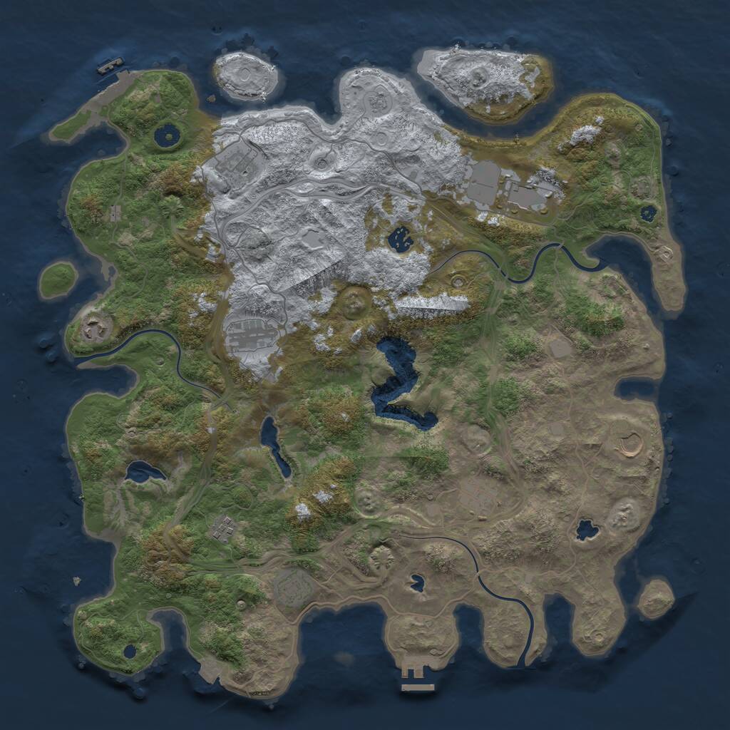 Rust Map: Procedural Map, Size: 4500, Seed: 1547345087, 15 Monuments