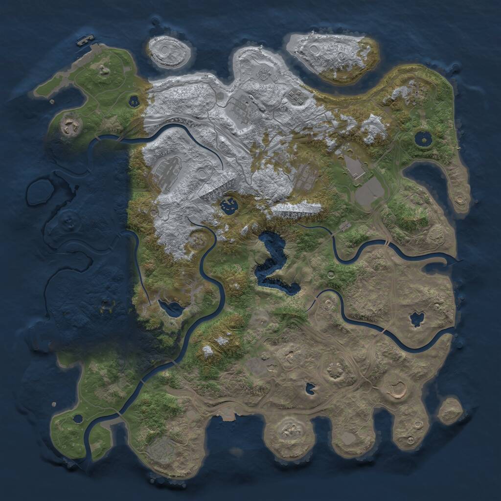 Rust Map: Procedural Map, Size: 4500, Seed: 1547345087, 17 Monuments