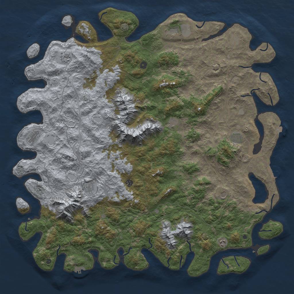Rust Map: Procedural Map, Size: 6000, Seed: 122430389, 19 Monuments