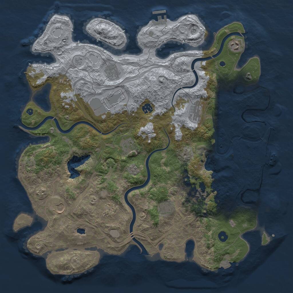Rust Map: Procedural Map, Size: 4400, Seed: 4619908, 17 Monuments