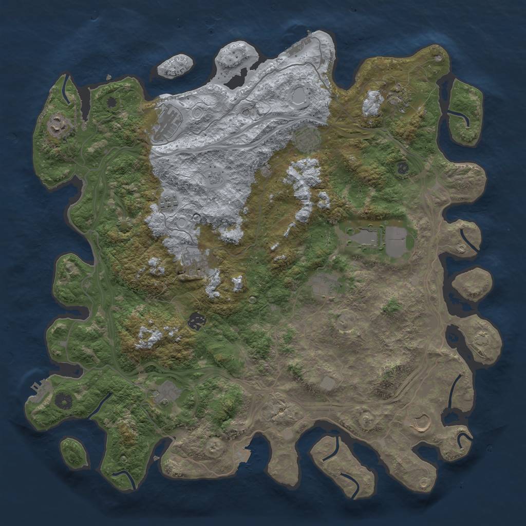 Rust Map: Procedural Map, Size: 4500, Seed: 2016446093, 19 Monuments