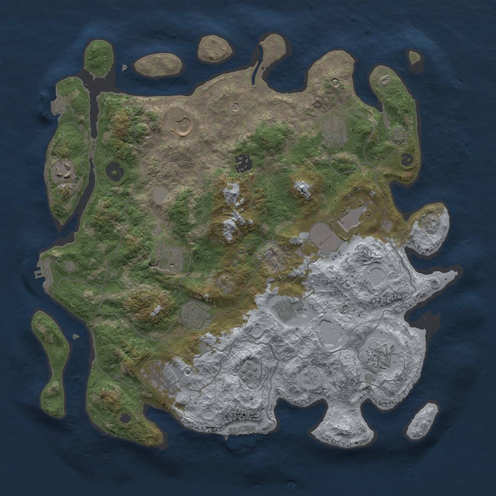 Rust Map: Procedural Map, Size: 4000, Seed: 1789639671, 19 Monuments
