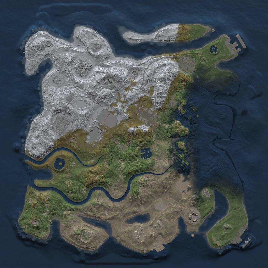 Rust Map: Procedural Map, Size: 3500, Seed: 7322675, 15 Monuments