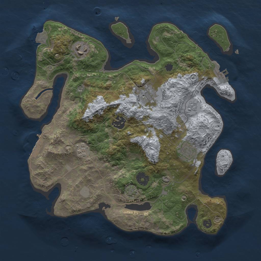 Rust Map: Procedural Map, Size: 3000, Seed: 17068, 13 Monuments