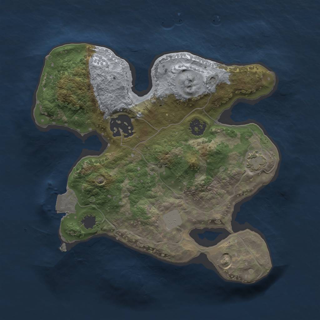 Rust Map: Procedural Map, Size: 2000, Seed: 2062132033, 5 Monuments