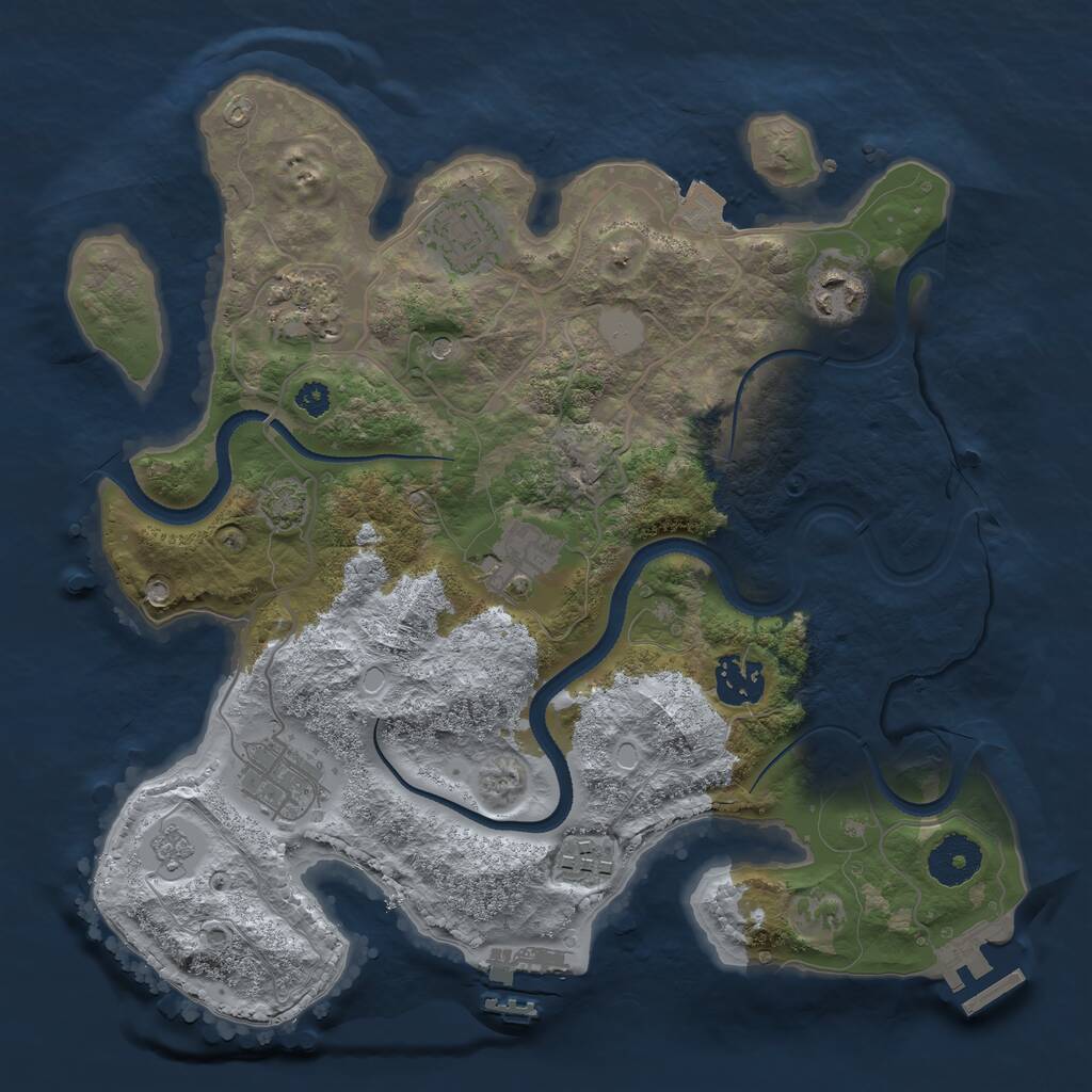 Rust Map: Procedural Map, Size: 3199, Seed: 2147483647, 13 Monuments