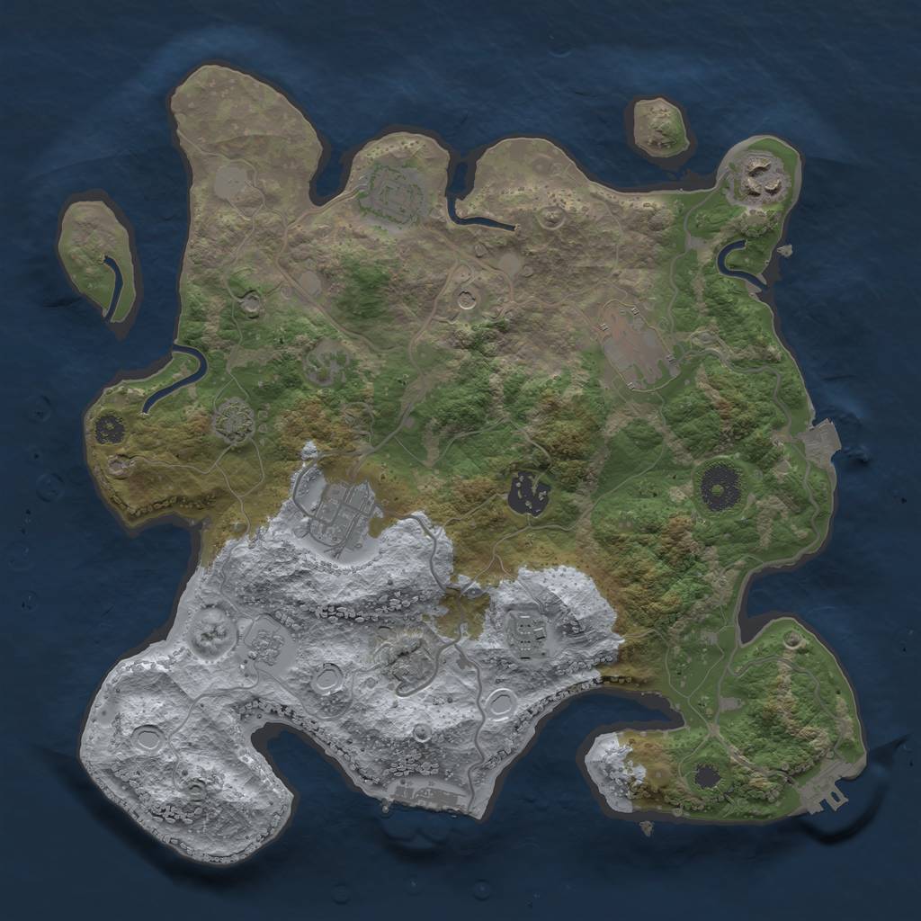 Rust Map: Procedural Map, Size: 3198, Seed: 2147483647, 14 Monuments