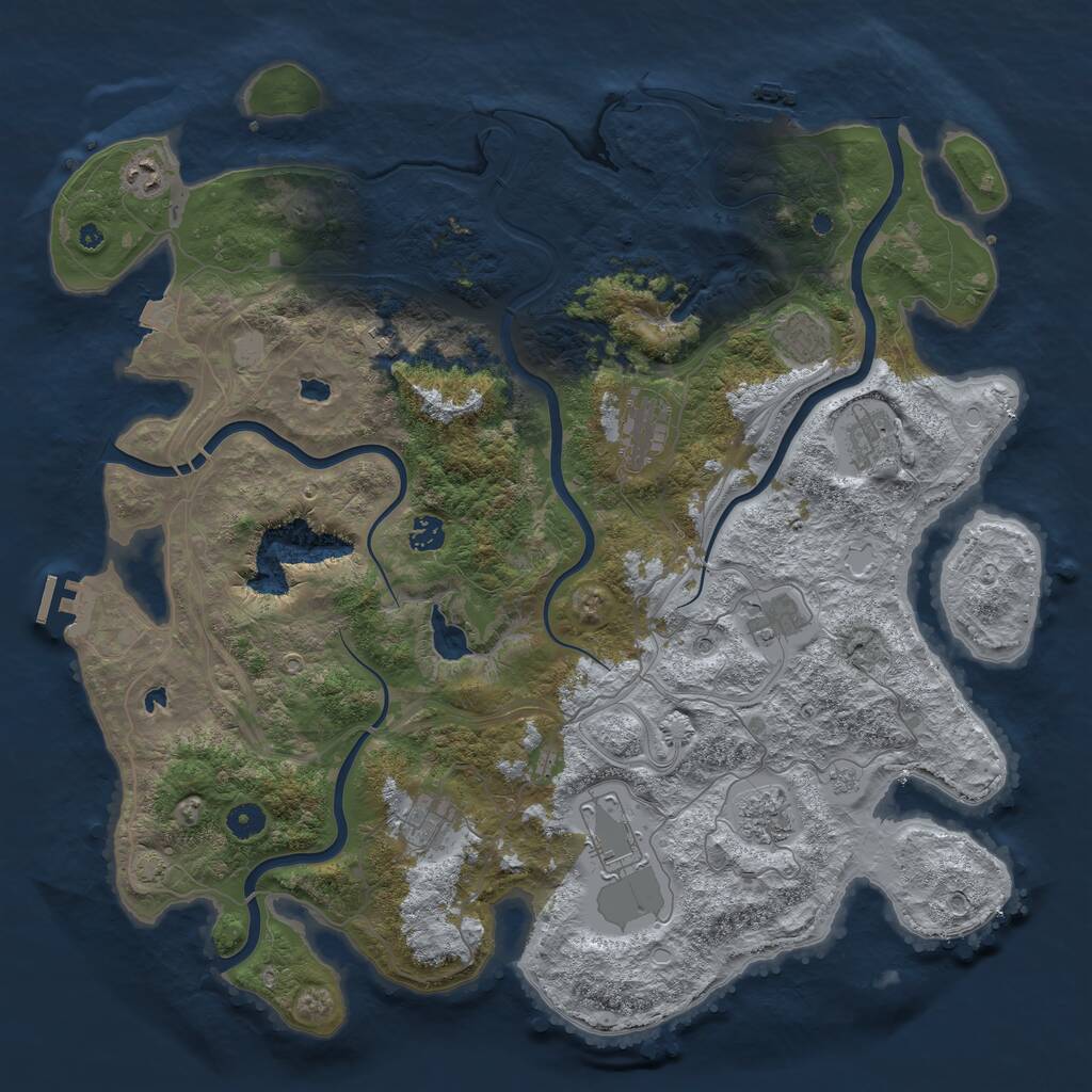 Rust Map: Procedural Map, Size: 4500, Seed: 16022024, 16 Monuments