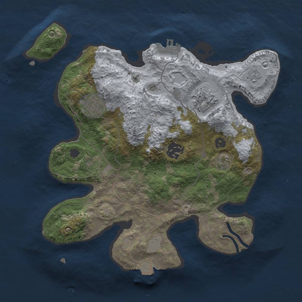 Rust Map: Procedural Map, Size: 2800, Seed: 5457454, 10 Monuments
